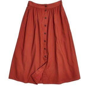 Madewell Palisade Button Front Midi Skirt